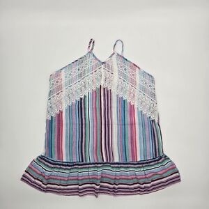 Colorful Striped Southern Stitch Speghetti Strap Top Size XL (NWT)